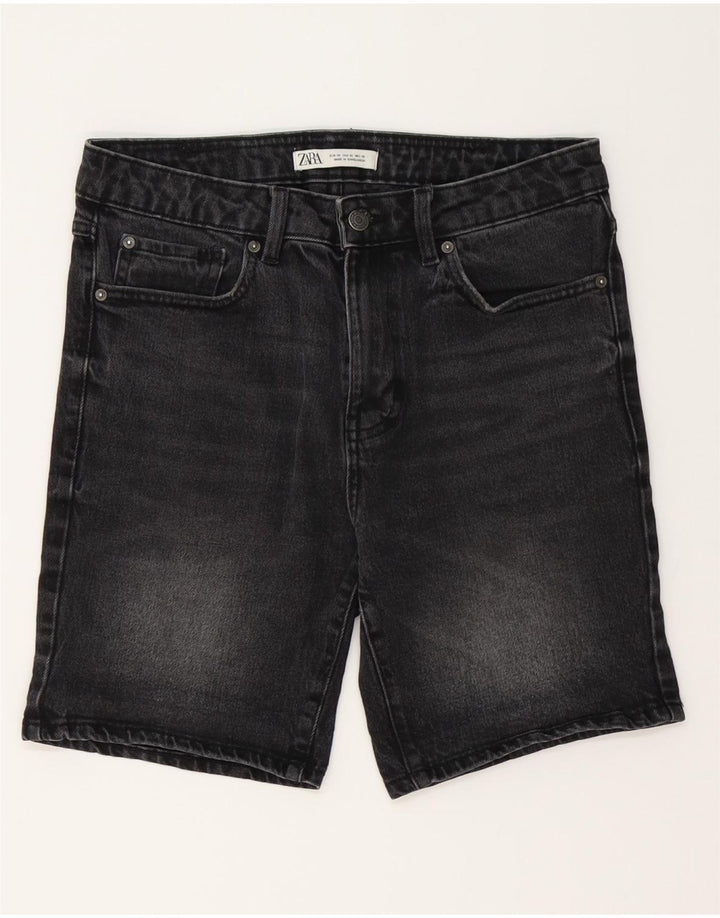 Shorts jeans masculino Zara EU 38 pequeno W30 preto