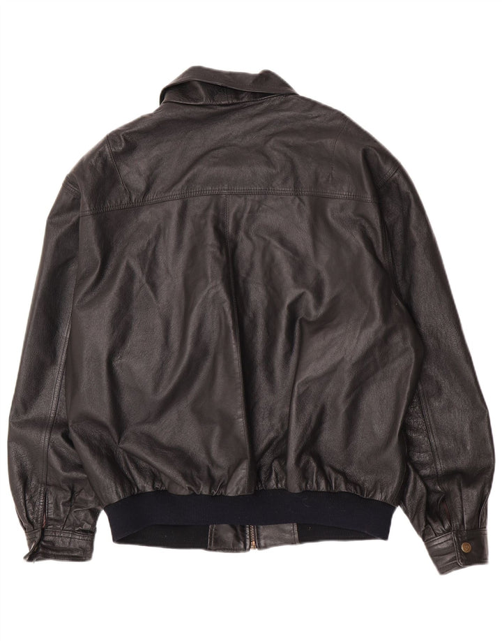 Jaqueta de couro masculina vintage UK 42 XL couro preto