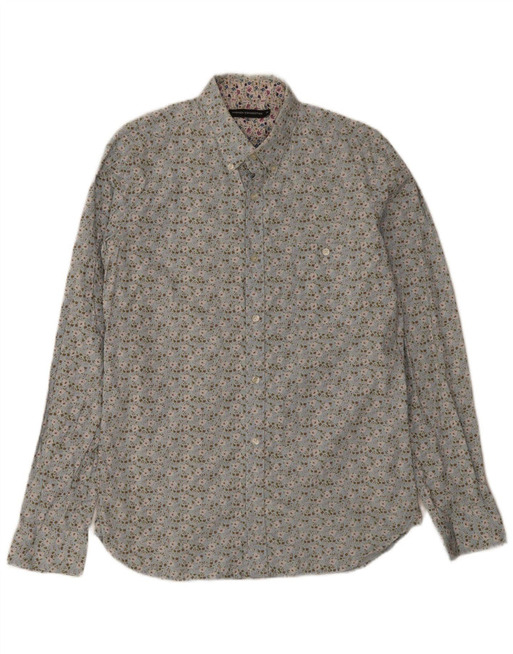 Camisa masculina French Connection azul médio floral