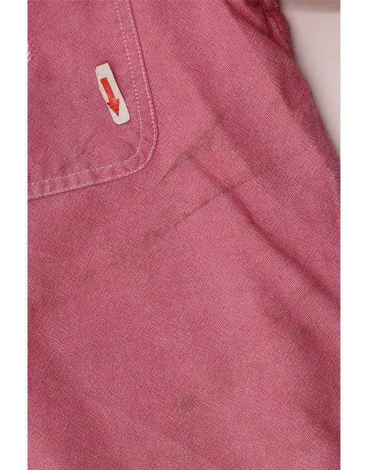 Camisa masculina Chaps pequena algodão rosa
