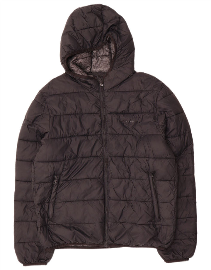Jaqueta masculina acolchoada com capuz Champion UK 40 grande poliamida preta