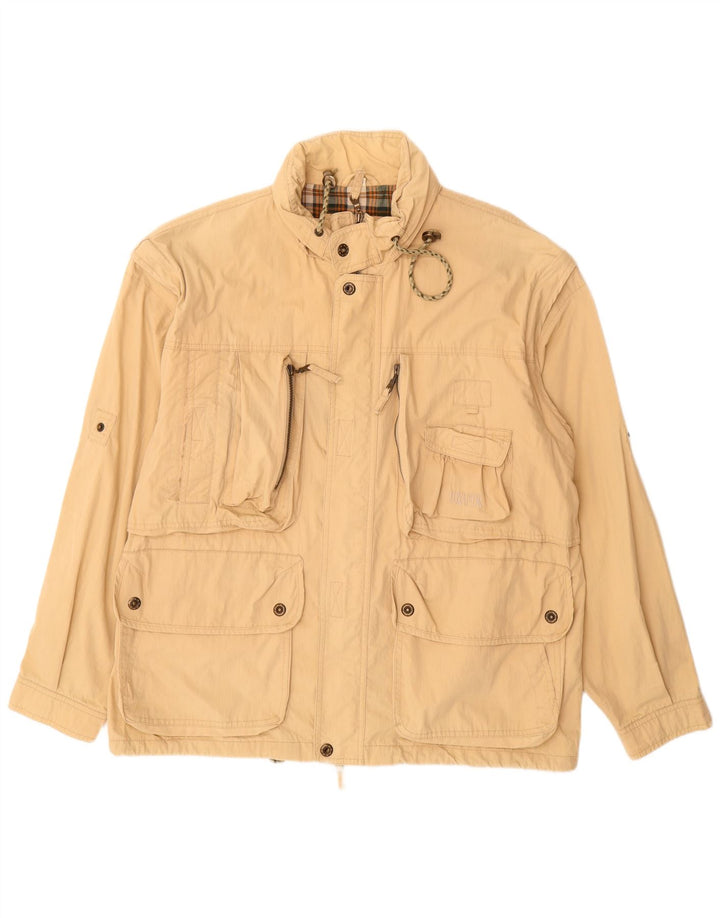 Jaqueta utilitária masculina VINTAGE IT 54 2XL algodão bege