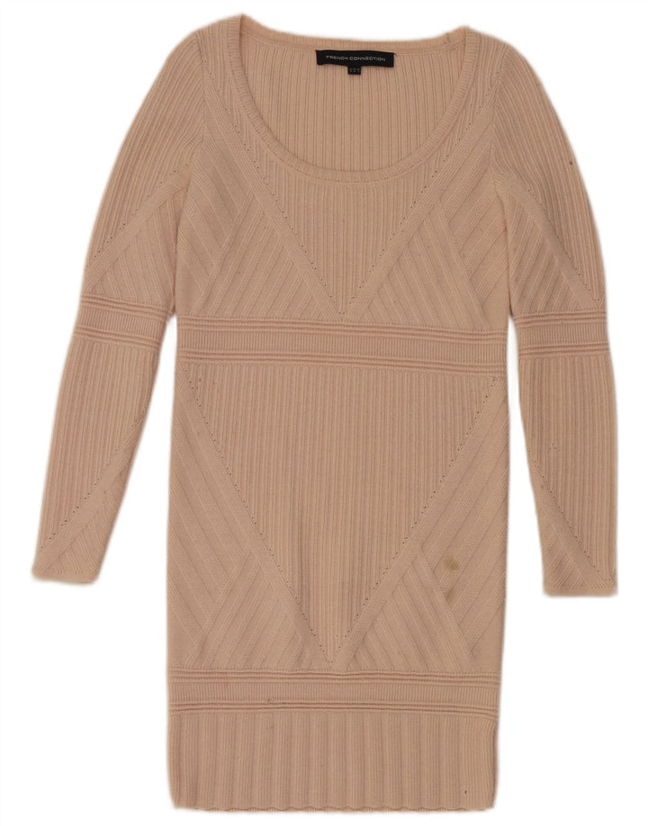 Vestido jumper feminino French Connection UK 6 XS lã bege