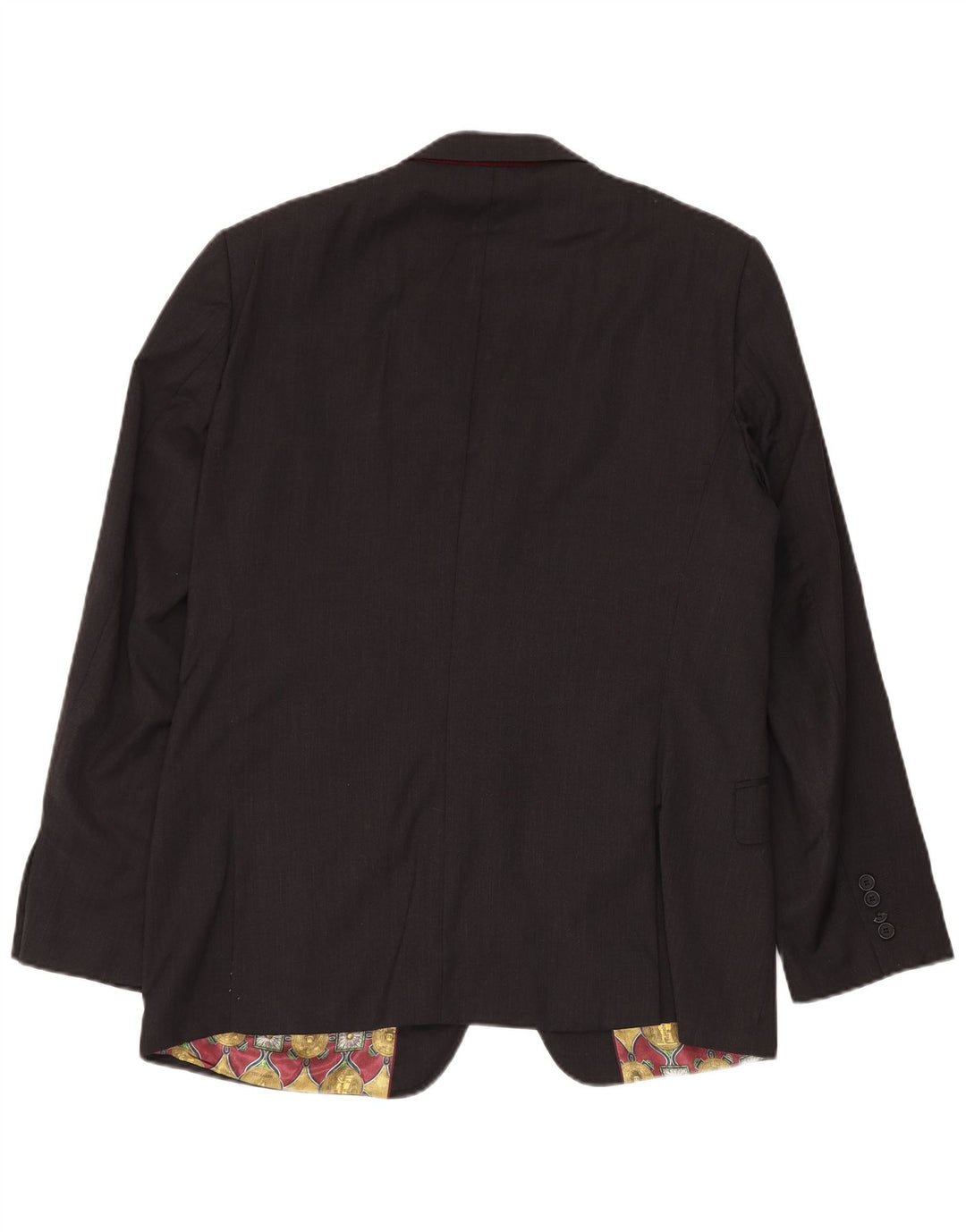 Jaqueta blazer masculina de 2 botões Ted Baker Reino Unido 44 2XL lã preta
