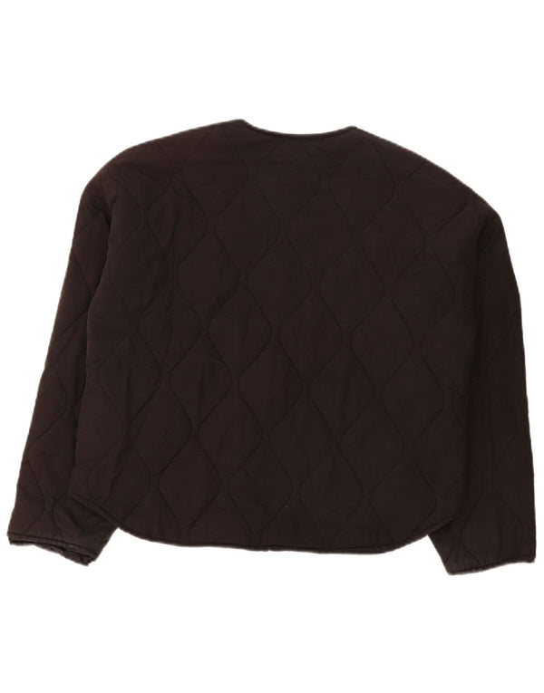 Jaqueta acolchoada oversized feminina Zara UK 6 XS poliéster preto