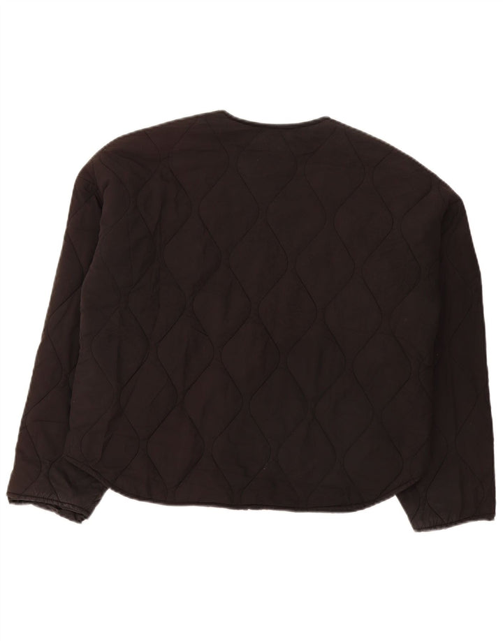 Jaqueta acolchoada oversized feminina Zara UK 6 XS poliéster preto