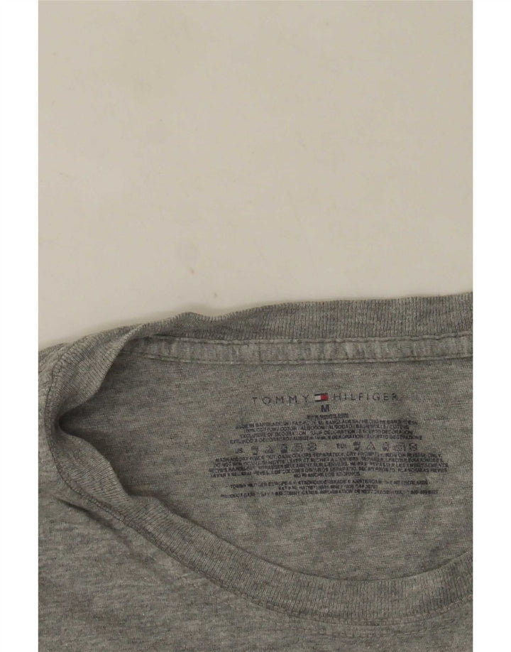 Camiseta masculina Tommy Hilfiger Top cinza médio algodão manchado