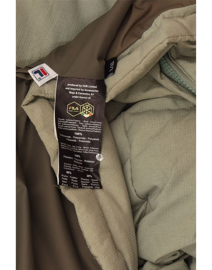 Fila Mens Colete Acolchoado UK 40 Grande Poliamida Verde