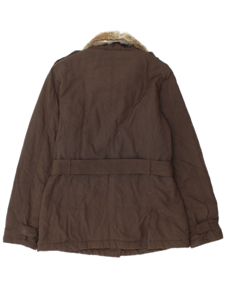 Colete acolchoado militar feminino Woolrich Reino Unido 12 marrom médio