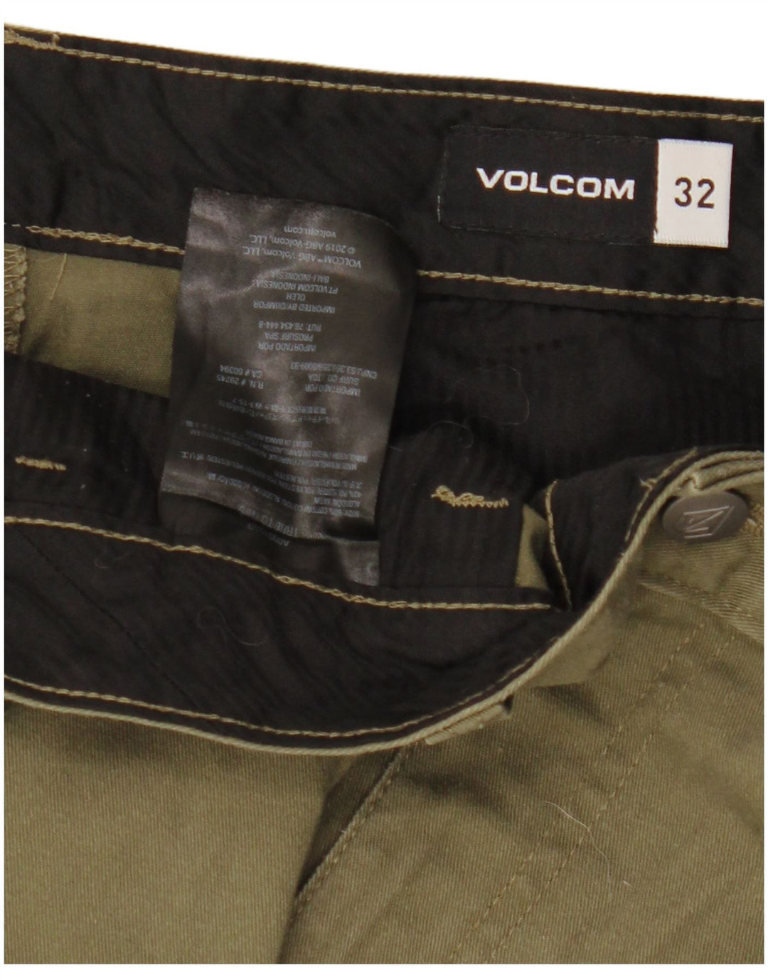 Shorts Chino Masculino VOLCOM W32 Poliéster Cáqui Médio