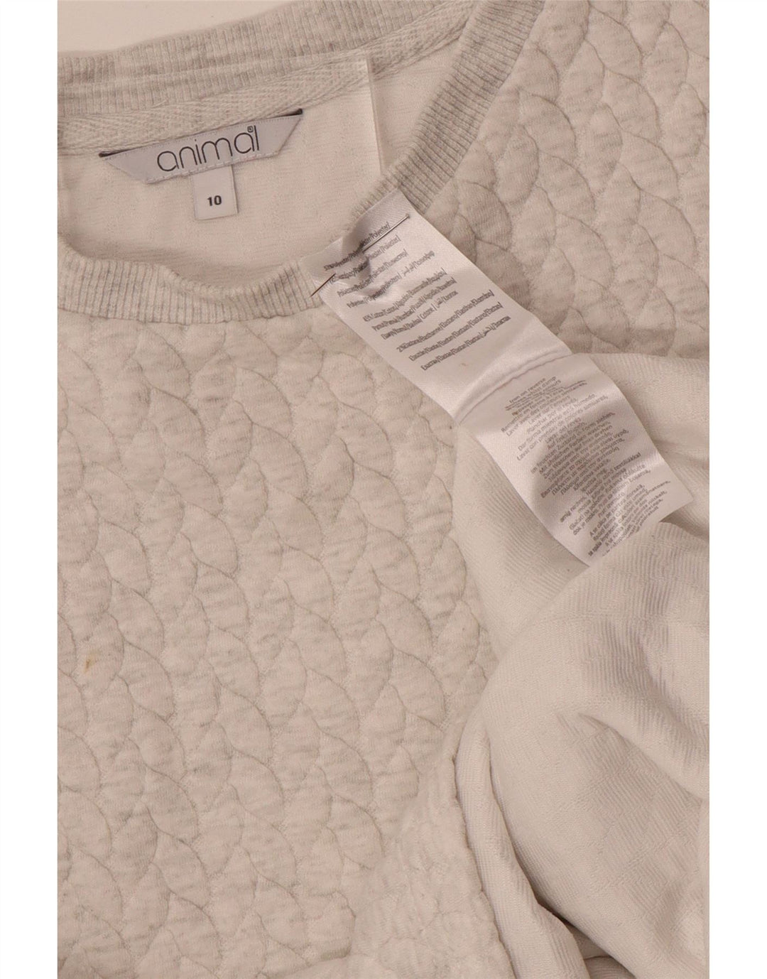 Da ligação em ponte fraca BRITÂNICA 10 pequena da camisola do ajuste das mulheres animais fora do poliéster branco