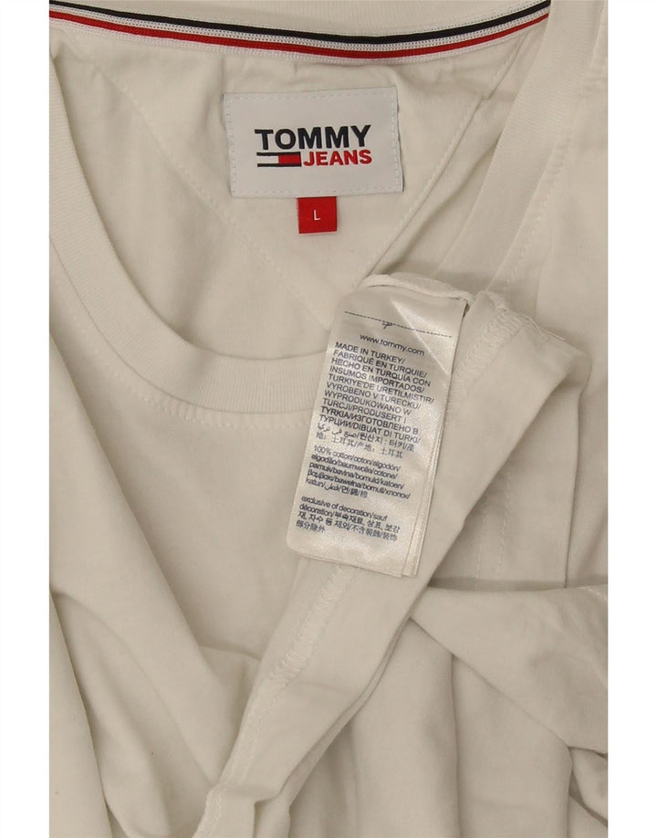 Camiseta masculina TOMMY HILFIGER grande algodão branco
