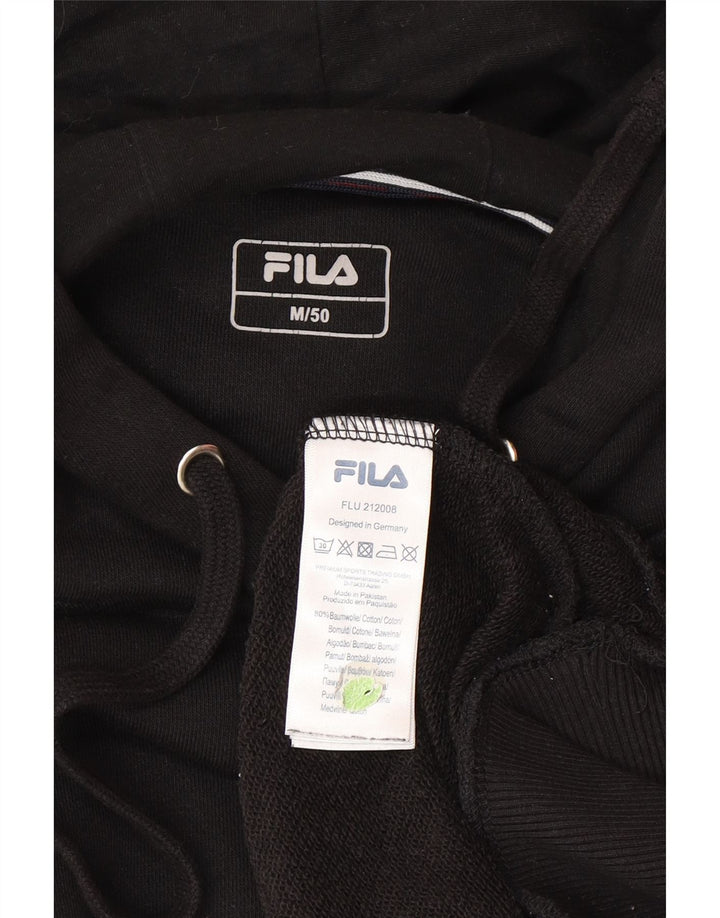 Fila Mens Hoodie Jumper IT 50 Médio Algodão Preto