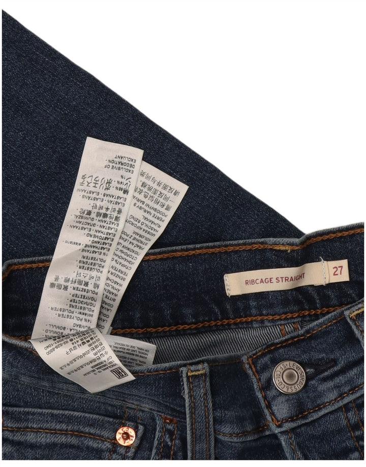 Jeans feminino Levi's Ribcage Straight W27 L29 Azul Algodão