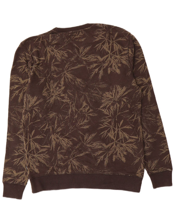 Vans Mens Graphic Moletom Jumper Pequeno Marrom Floral Algodão