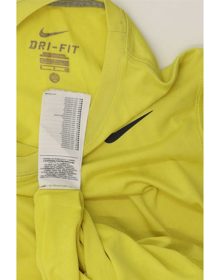 Camiseta masculina Nike Dri Fit Top pequeno poliéster amarelo