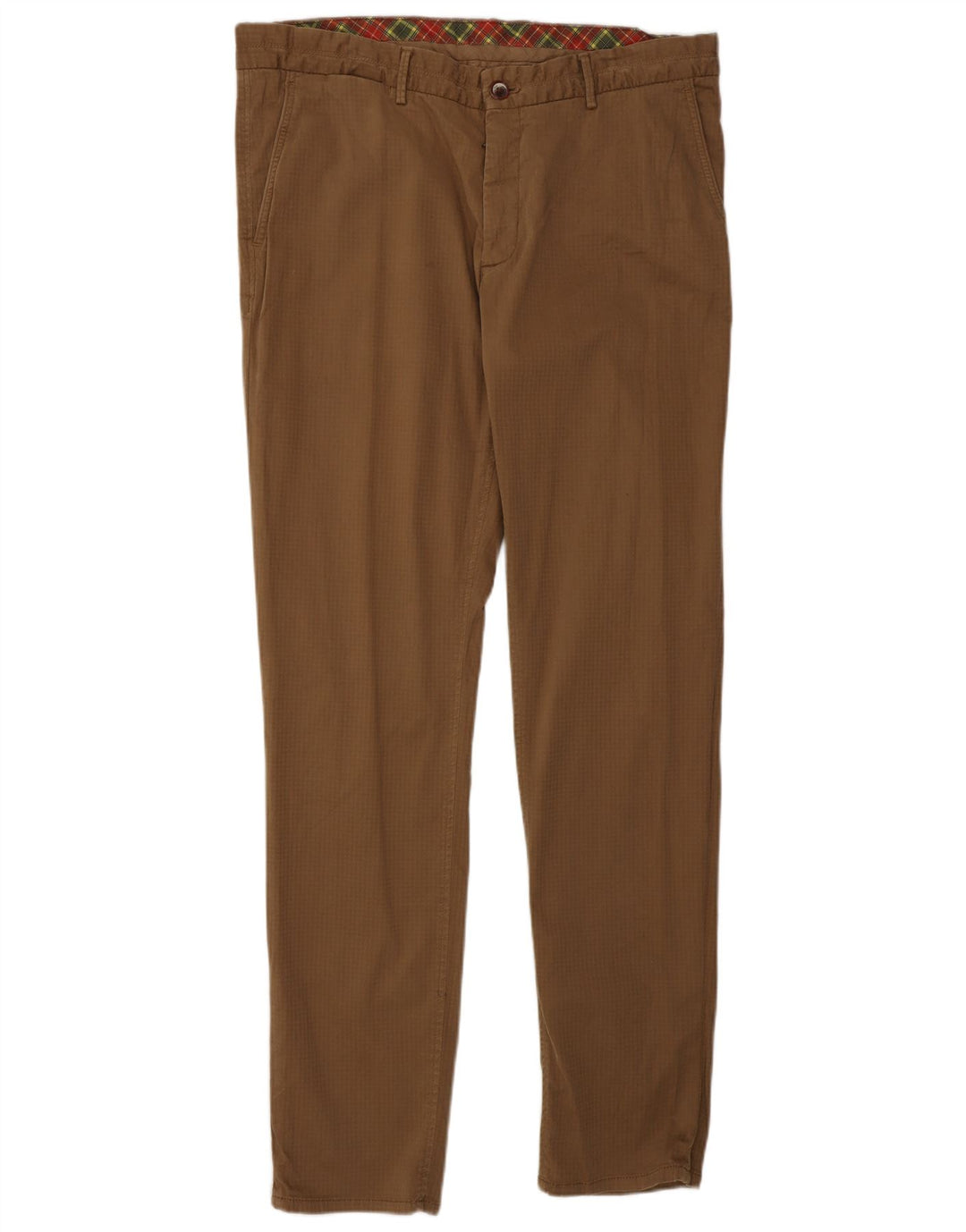 Calça cargo masculina Massimo Dutti EU 44 grande W34 L33 marrom xadrez
