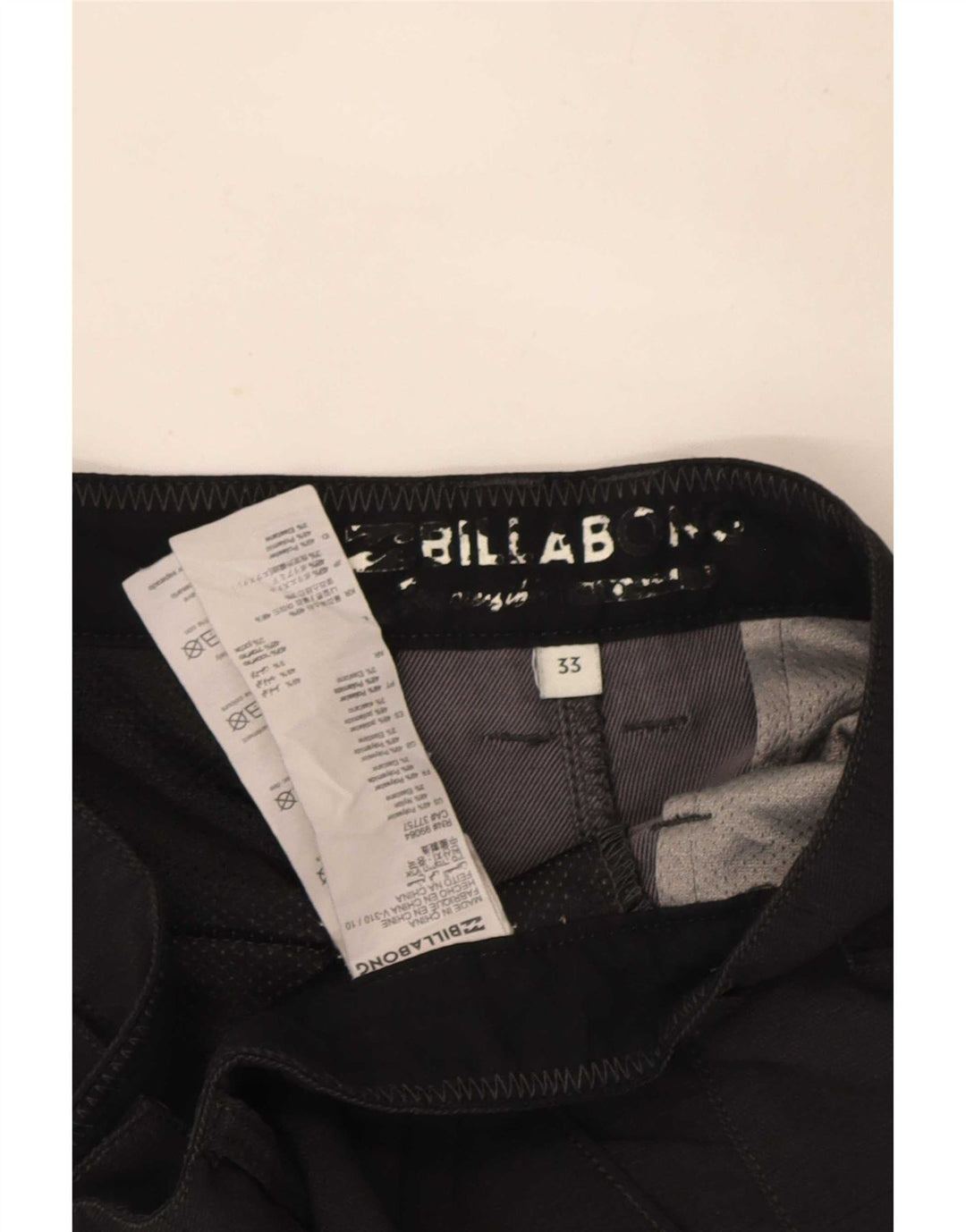 Billabong Mens Chino Shorts W33 Grande Poliéster Preto
