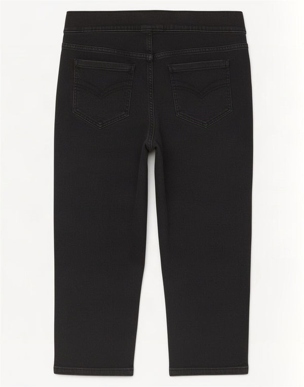 Jeans feminino Marks & Spencer Autograph Capri UK 20 2XLW40 L20 algodão preto