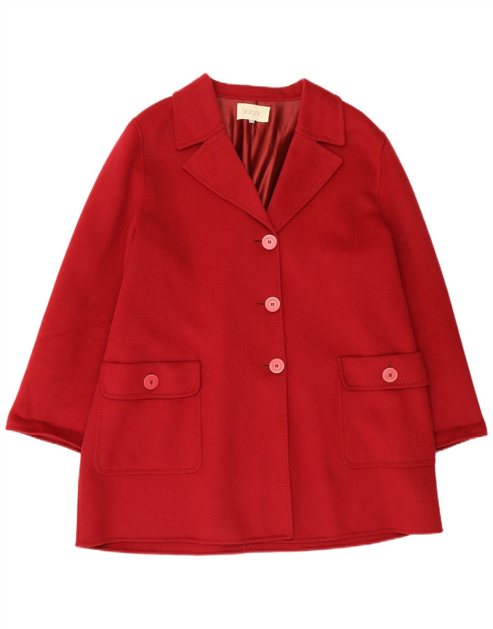Sobretudo oversized feminino vintage IT 53 2XL lã vermelha