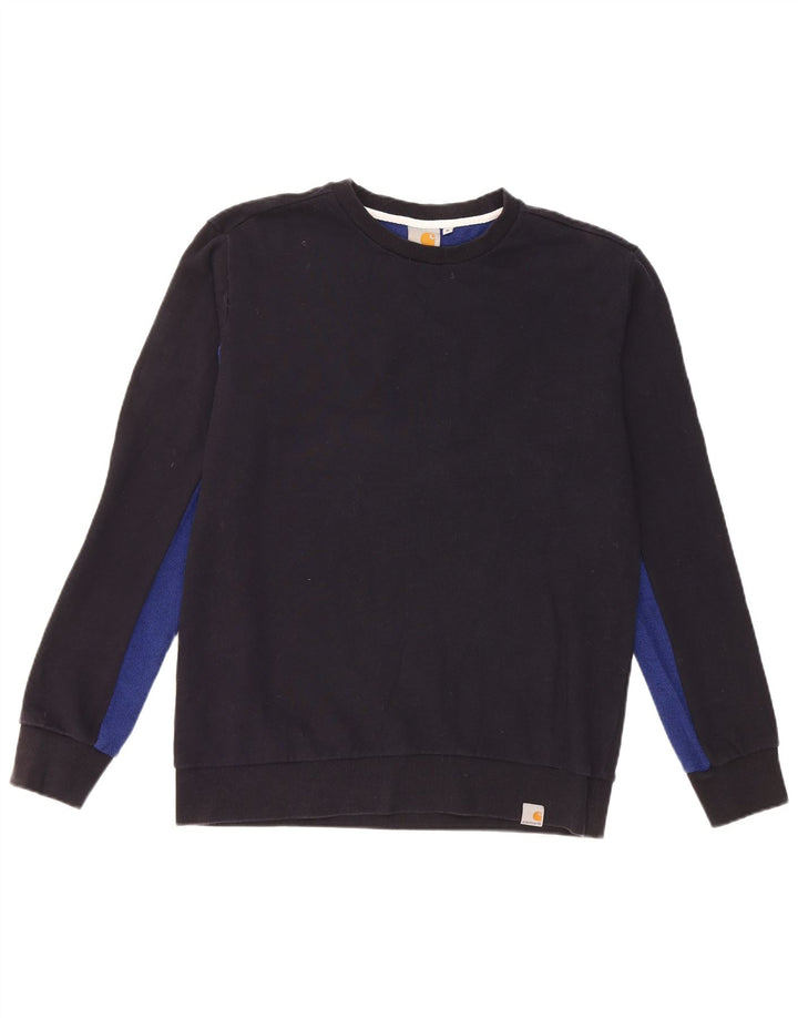 Carhartt moletom masculino jumper médio azul marinho algodão colorblock