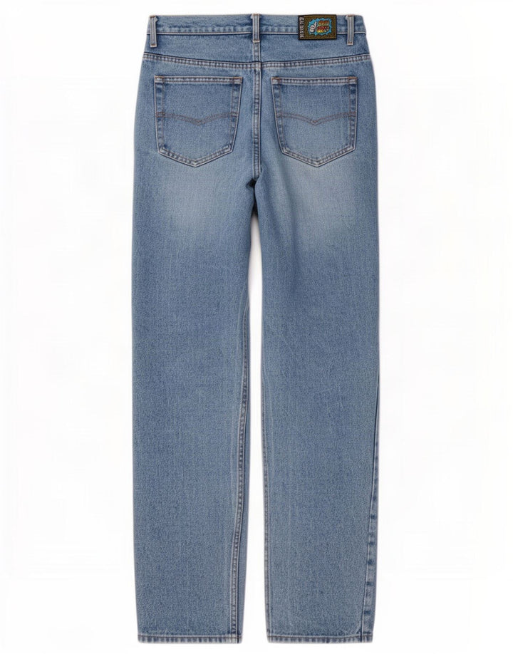 Base 92 Mens Graphic Tapered Jeans IT 48 Médio W32 L34 Azul Algodão