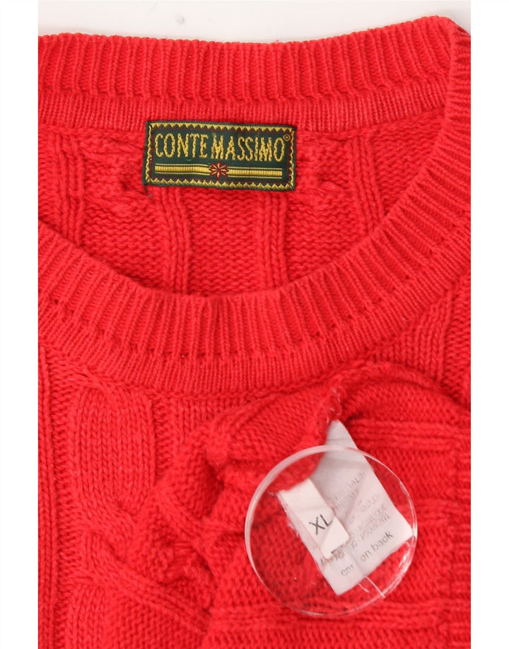 Suéter masculino CONTE MASSIMO com gola redonda XL algodão vermelho