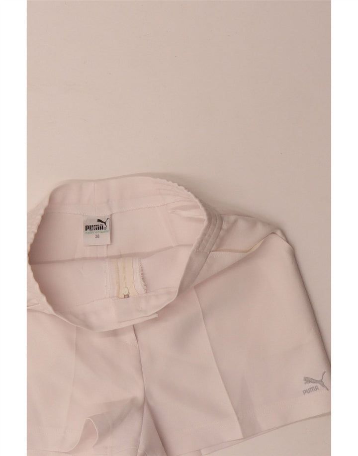Shorts Chino feminino de cintura alta Puma EU 38 médio W26 poliéster branco