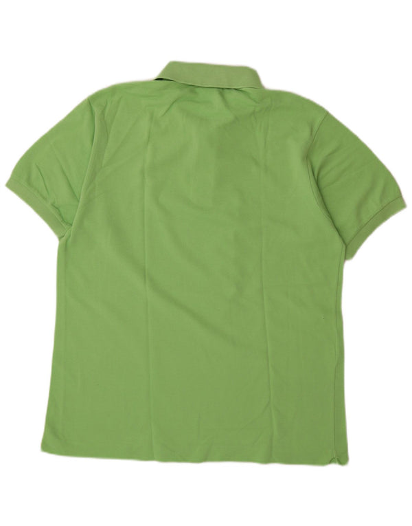 Camisa polo masculina Lacoste tamanho 4 algodão verde médio