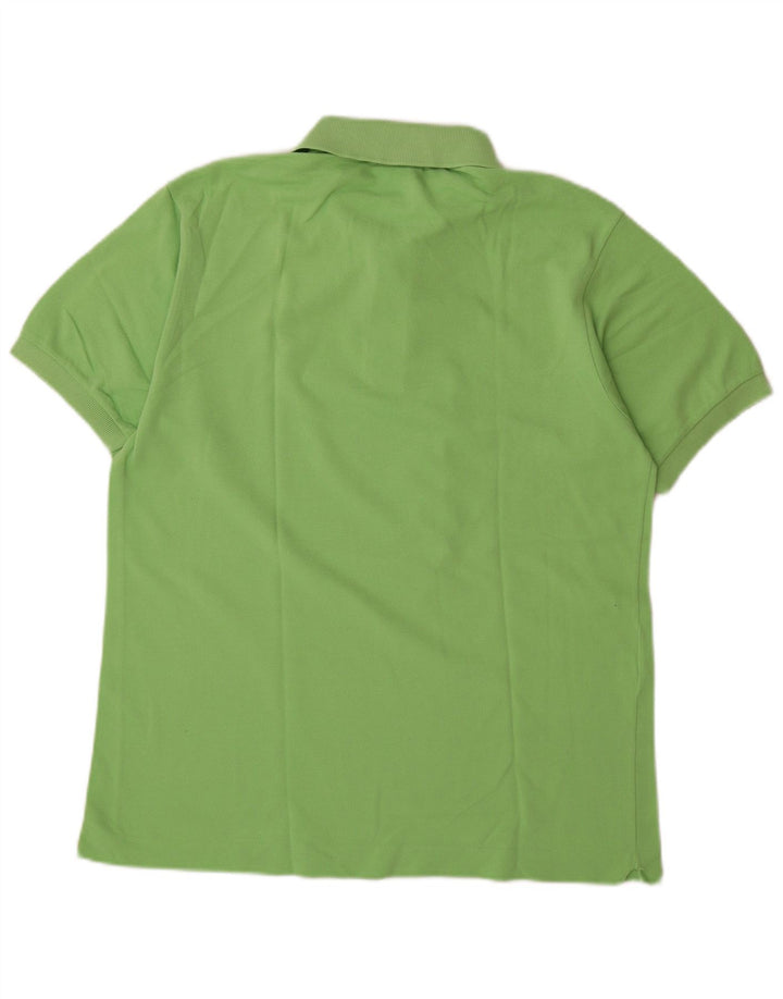 Camisa polo masculina Lacoste tamanho 4 algodão verde médio