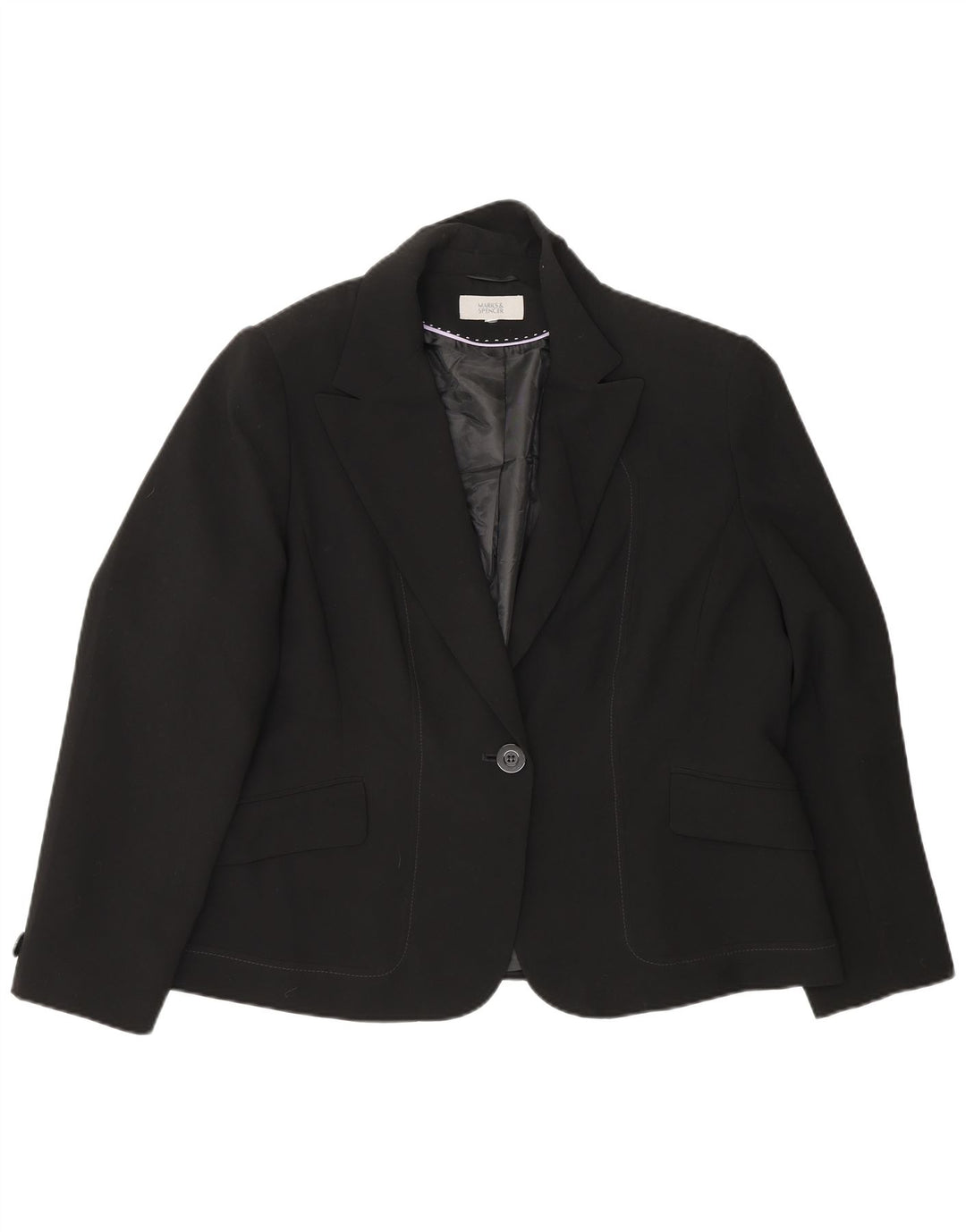 Jaqueta blazer feminina Marks & Spencer com 1 botão Reino Unido 18 XL preta