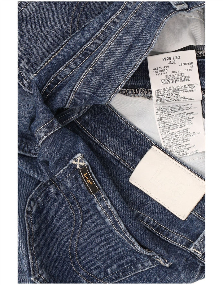 Calça jeans reta feminina Lee desgastada Jade W29 L28 algodão azul