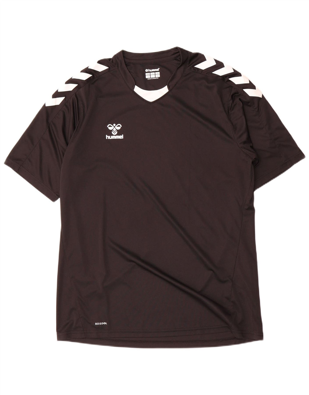 Camiseta masculina Hummel com estampa gráfica grande de poliéster colorido preto