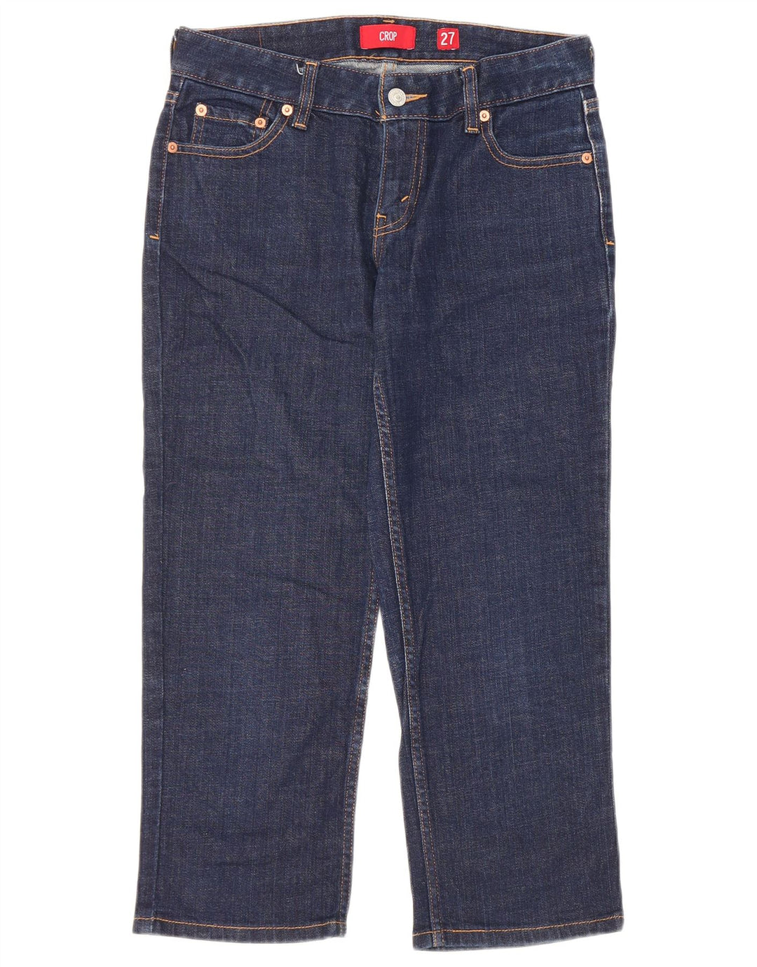 Calça jeans feminina Levi's Capri recortada W27 L22 azul marinho algodão