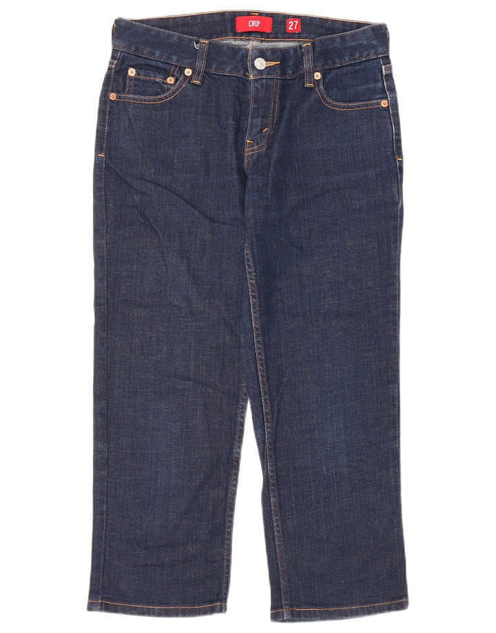Calça jeans feminina Levi's Capri recortada W27 L22 azul marinho algodão