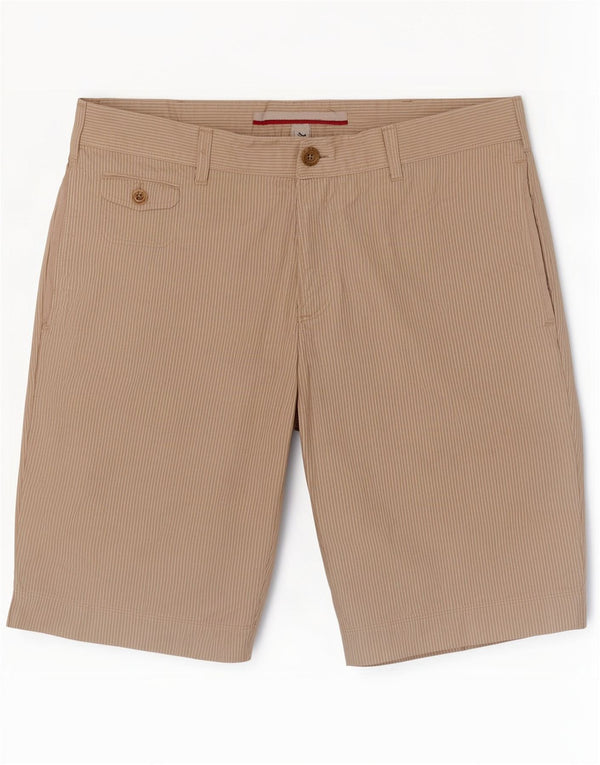 Cerruti Mens Chino Shorts W36 Grande Algodão Riscas Bege