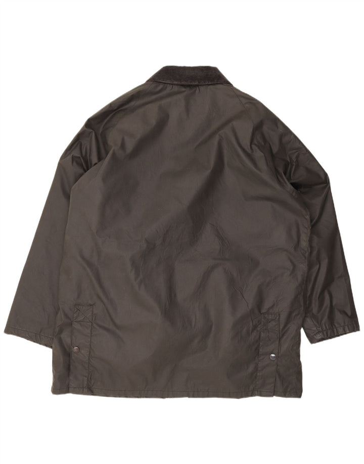 Jaqueta de algodão encerado masculino Old England UK 42 XL poliéster cinza