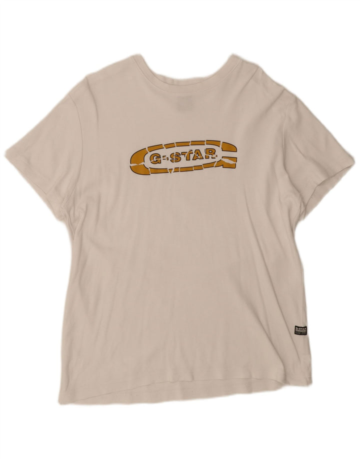 Camiseta gráfica masculina G-Star Top grande branco