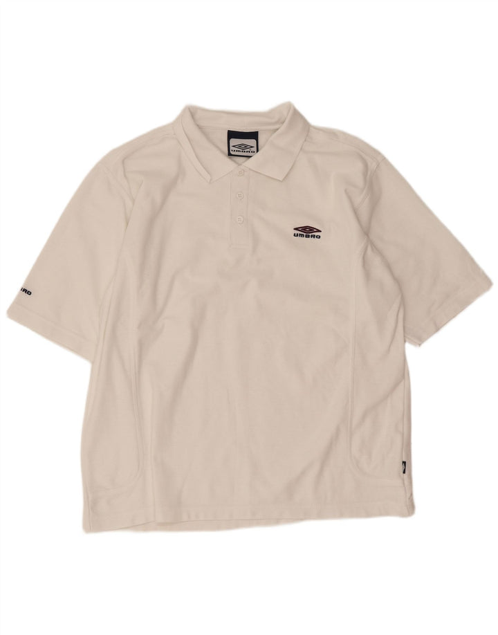 Camisa polo masculina Umbro grande poliéster branco esportivo