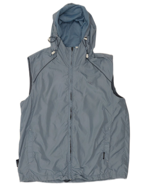 Diadora Womens Oversized Hooded Tracksuit Top Jacket UK 10 Pequeno Azul