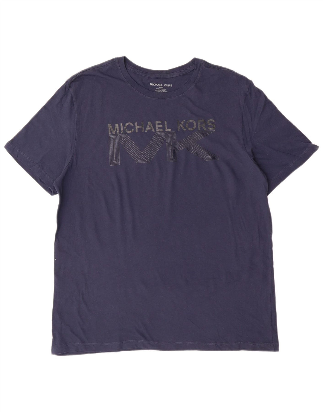 Michael Kors Camiseta masculina gráfica gráfica top grande algodão azul marinho