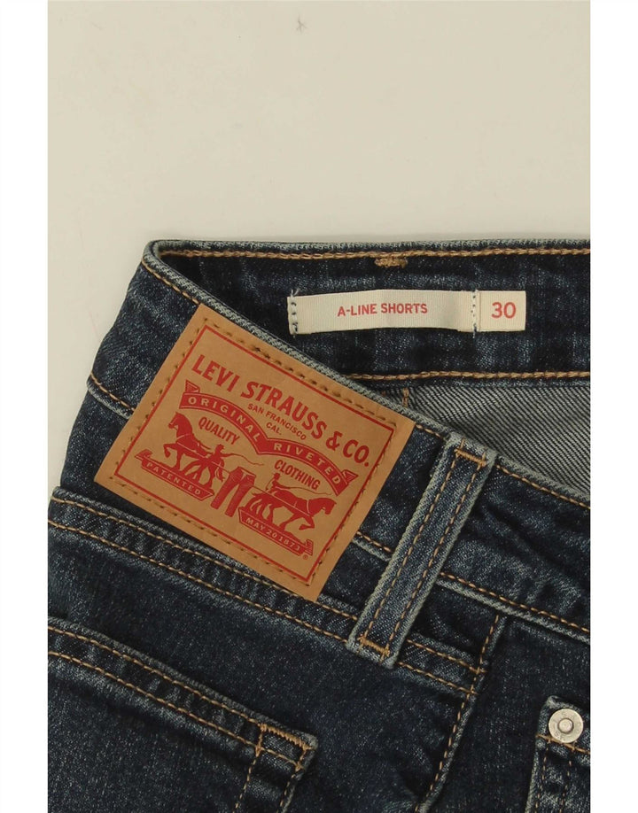 Shorts jeans feminino Levi's W30 algodão azul médio
