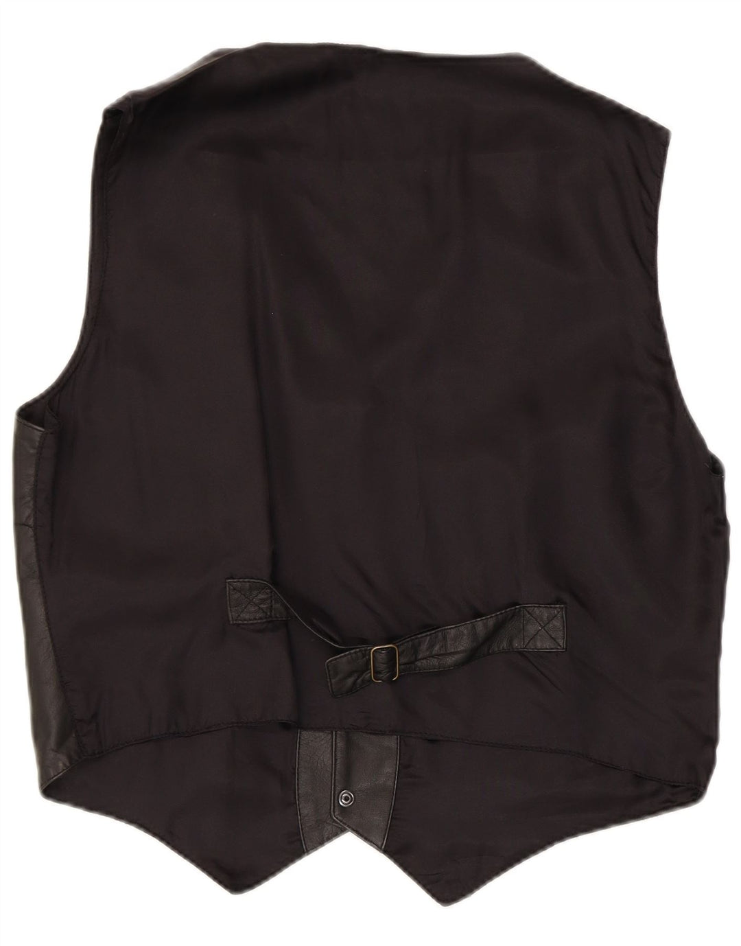 Colete de couro masculino vintage IT 50 grande couro preto