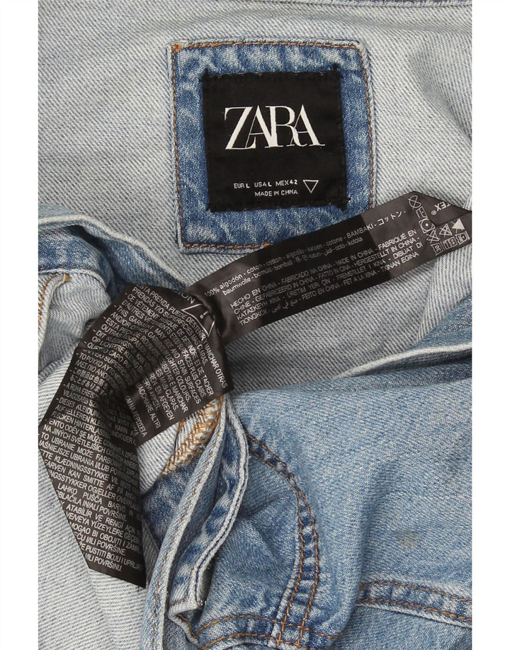 Jaqueta jeans masculina Zara UK 40 grande algodão azul