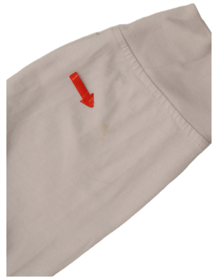 Converse Mens Graphic Top Manga Longa Médio Algodão Branco