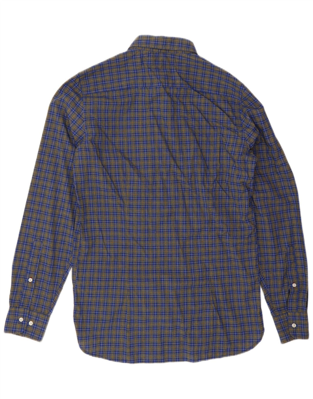 Tommy Hilfiger Camisa masculina Slim Fit de algodão xadrez azul médio