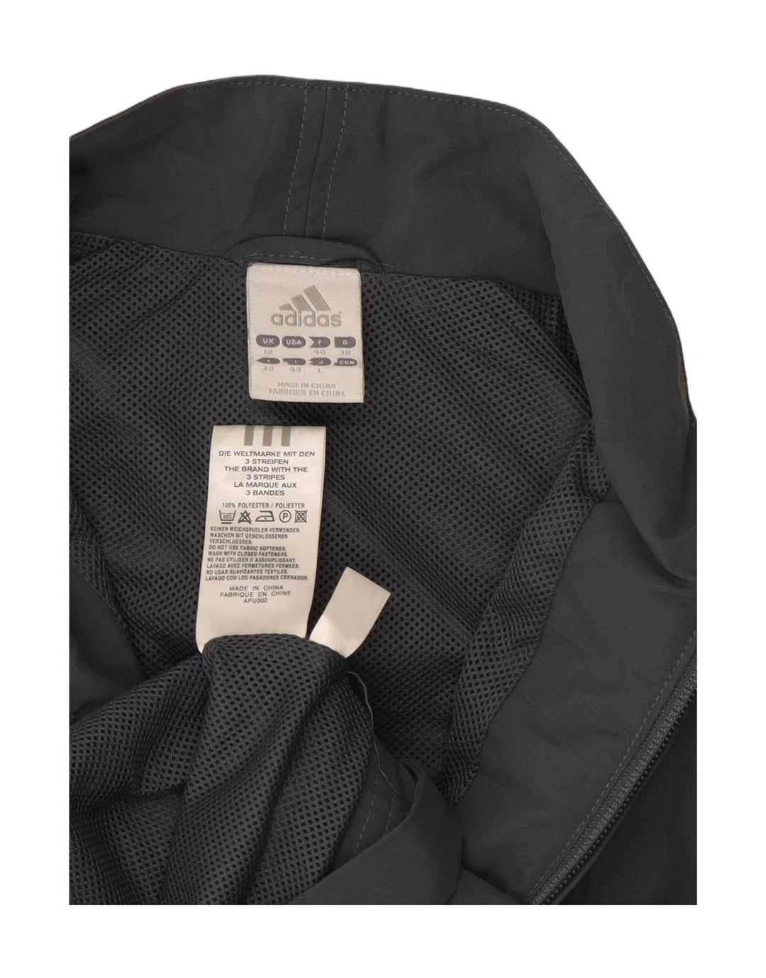 Adidas feminino sem mangas agasalho top jaqueta Reino Unido 12 poliéster cinza médio