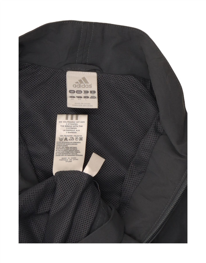Adidas feminino sem mangas agasalho top jaqueta Reino Unido 12 poliéster cinza médio