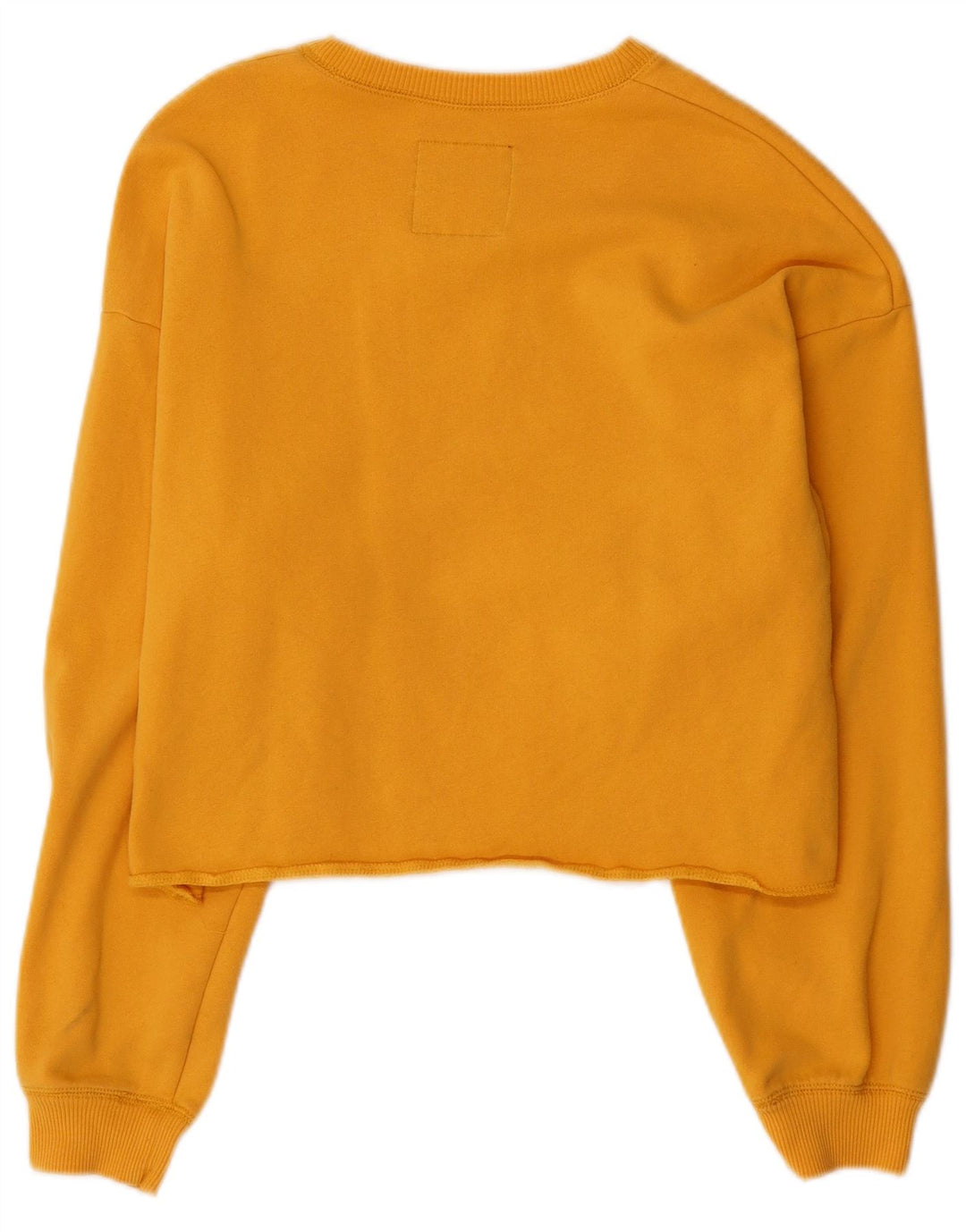 HOLLISTER moletom feminino cropped com estampa gráfica Reino Unido 14 algodão amarelo médio