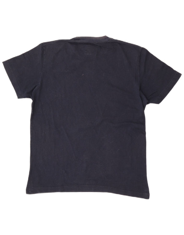 Camiseta Masculina Uniforme Gráfica Top XL Algodão Azul Marinho